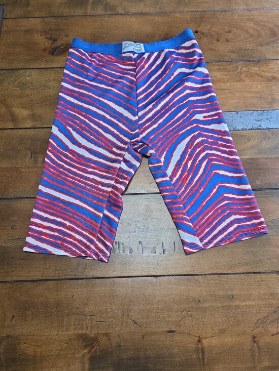 Zubaz Pants - Vintage 90s Zubaz Bike Shorts Medium Red White Blue Zebra Spandex 1990s